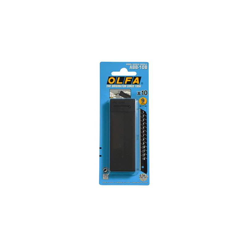 ABB-10B Klinge ultrascharf | 60° | Carbonstahl | 9mm | 0,38mm | VE:10 ABB-10B Klinge ultrascharf | 60° | Carbonstahl | 9mm | 0,38mm | VE:10