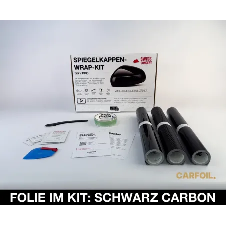 Spiegelkappen-WrapKit SCHWARZ Carbon | CARFOIL.