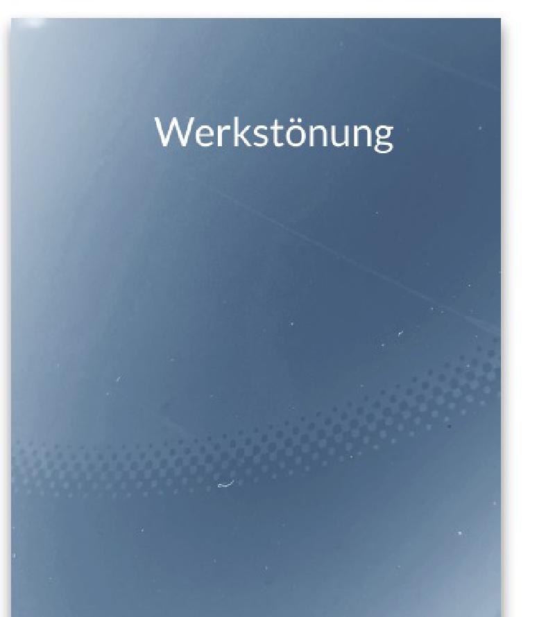 Werks-getönte Scheibe mit durchgefärbtem Glas und ohne weissen Rand an der Punktematrix